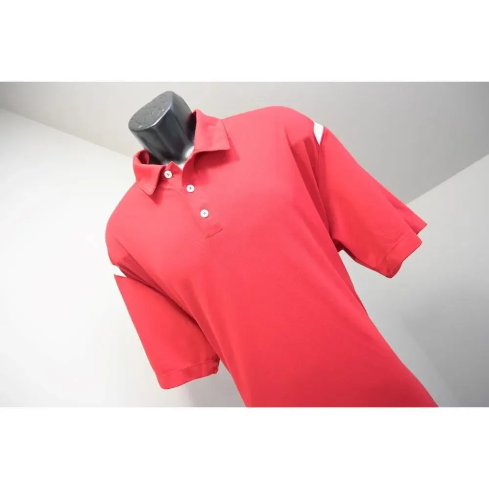 Nike Golf Polo Dri‎ Fit Performance Red Athletic Golf Shirt Mens Size XL